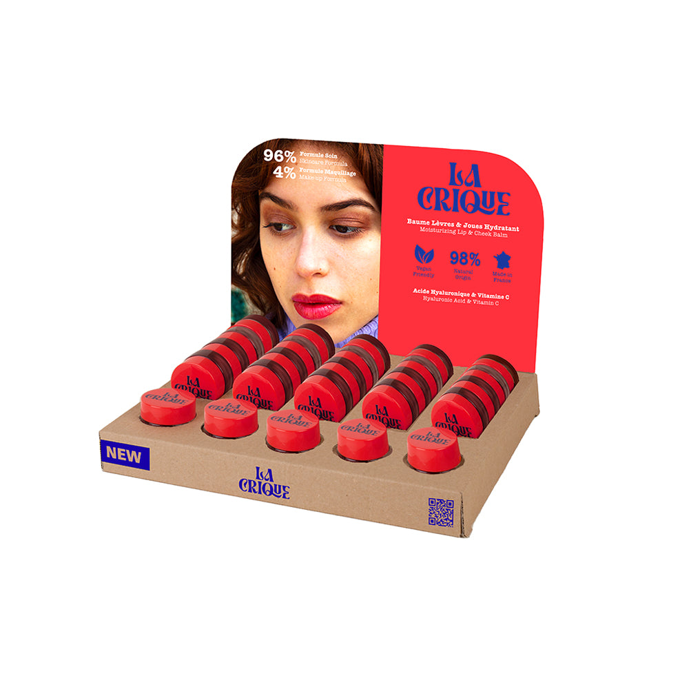 la crique lip & cheek balm display