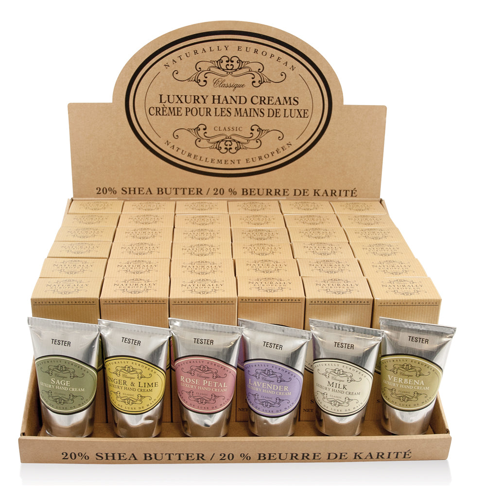 Luxury hand cream display 6 x 6 dufte + tester
