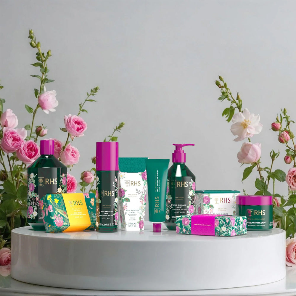 RHS The Rewild Collection Wild Rhubarb & Mint Whipped Body Cream