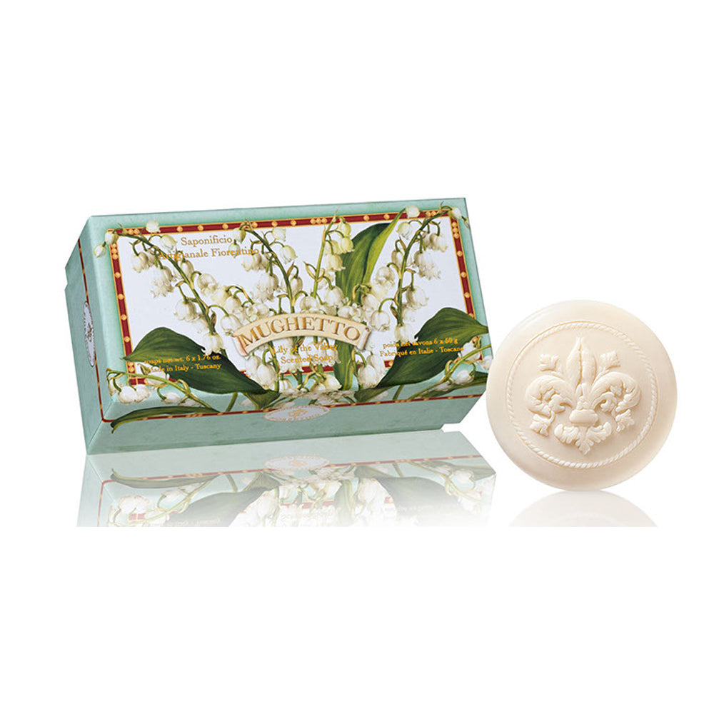 Vegetabilske sæber liljekonval i æske 6x50g