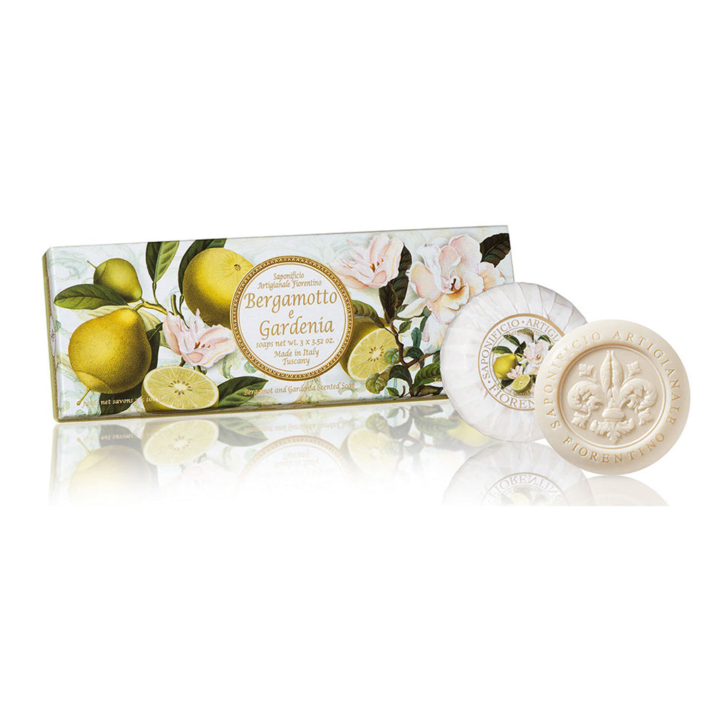 Vegetabilsk sæbe i æske bergamotte & Gardenia 3x100g