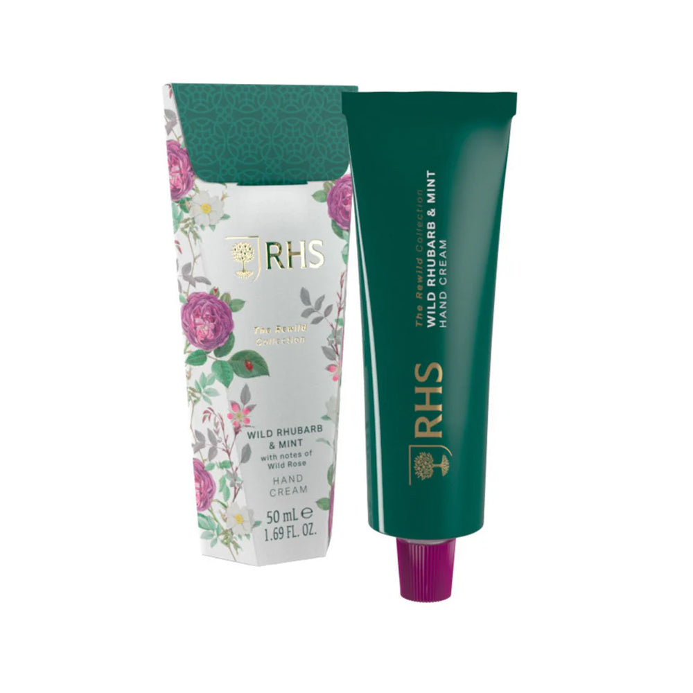 RHS The Rewild Collection Rhubarb & Mint Hand Cream 50ml